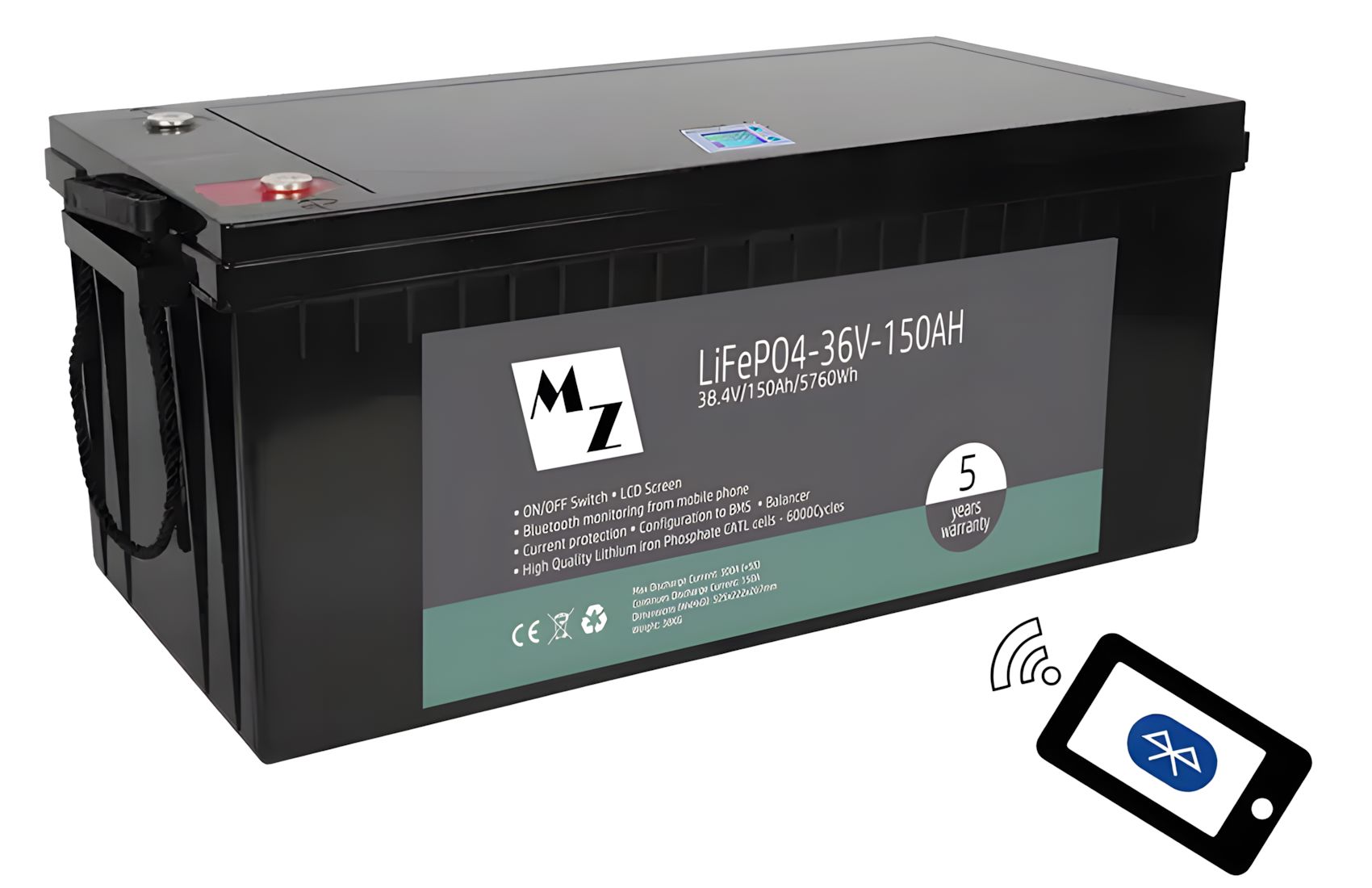 LiFePO4 5760Wh 36V 150Ah